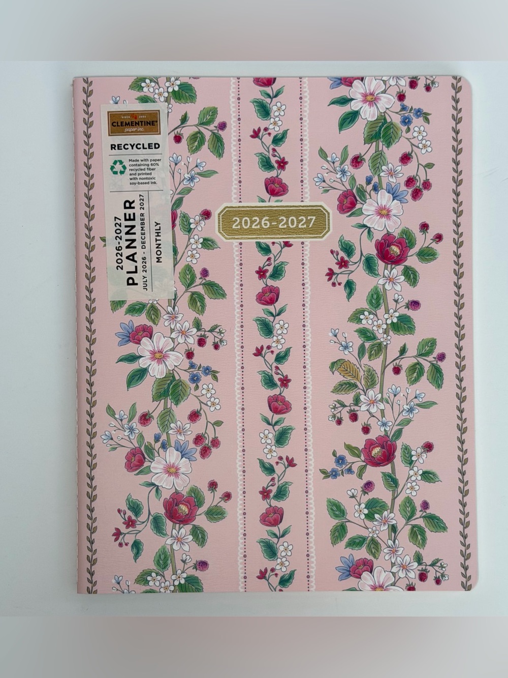 2026-2027 Clementine Paper inc. 17-month Large Size Planner (Pink/Florals)